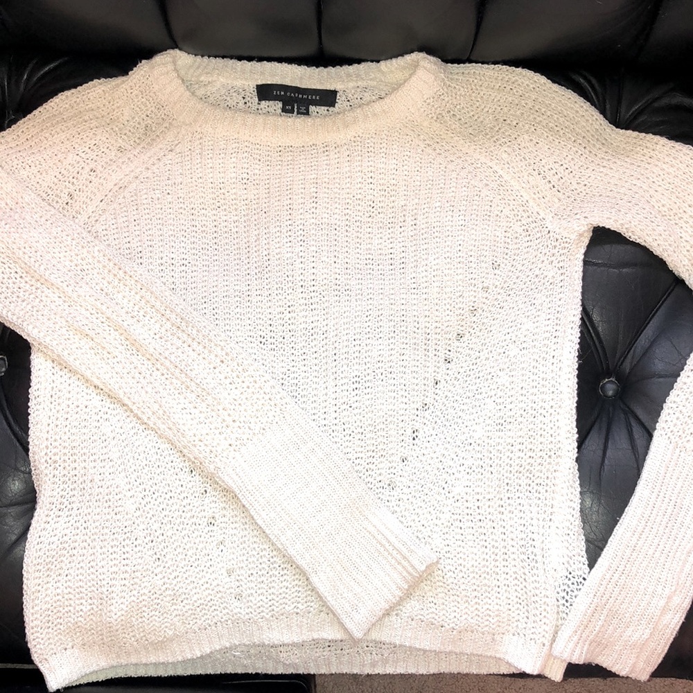 Zen Cashmere | Linen Blend Sweater | Ivory/Cream | XS
